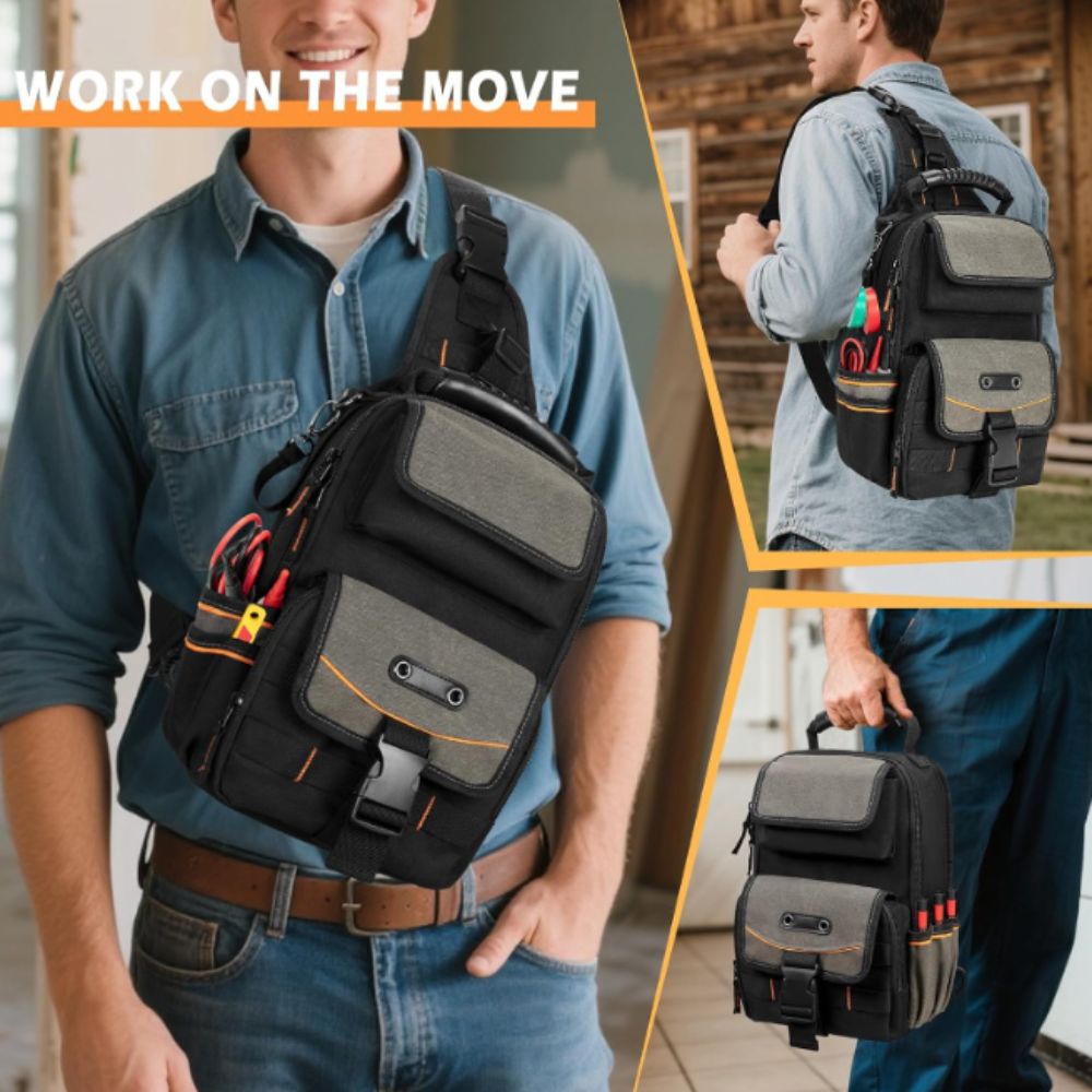 Power Tools Band - Zippered Electrician Tool Pouch Ergonomic Handle