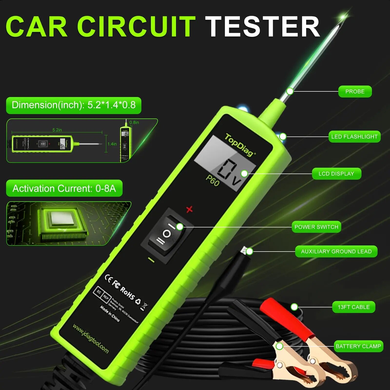 Jdiag P60 Automotive Power Cir - đánh giá và giá Power Tools In Automotive