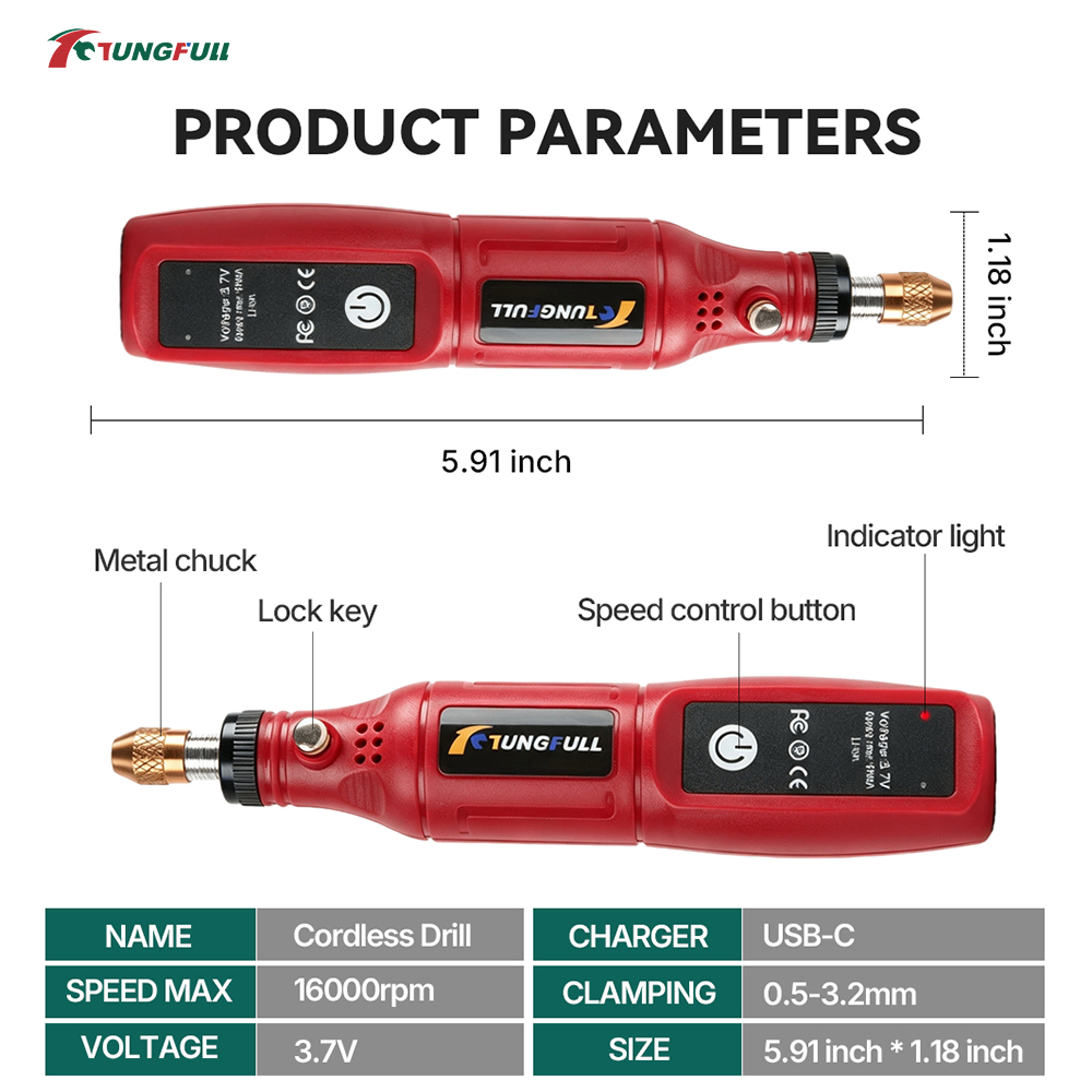 TUNGFULL 3.7V Cordless Rotary  - đánh giá và giá Power Tools Ingco